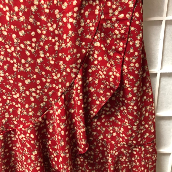 Shein Floral Flutter Sleeve ruffle dress size medium lined zip back - Picture 5 of 5